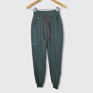 FIGS HW Zamora Pants Womens XXS Green Technical Collection Jogger Scrub